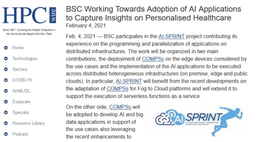 BSC Working Towards Adoption of AI Applications to Capture Insights on Personalised Healthcare